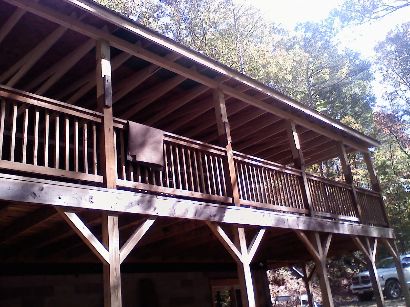 Timber framing under a new elevated porch and deck — Roof Leak Repair in Jetson by Roofing Brothers